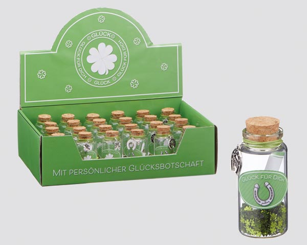 Lucky glass tubes lucky, 2f.sort. about 7cm