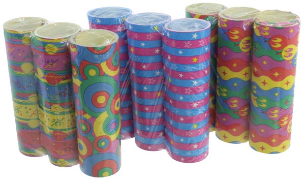 Party streamers 3-pack, designs assorted
