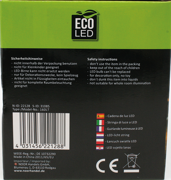 LED Lichterkette 160 LED warmweiß, Außen (IP 44)