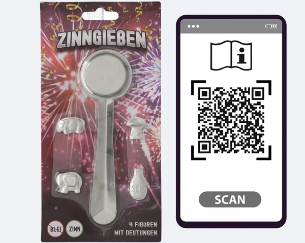 Pewter Casting Set, 21x13.5cm, 5 pieces on blister card, 4 f