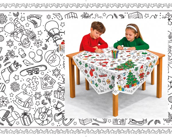 Coloring tablecloth, 120cm x 80cm, durable quality, in a pol