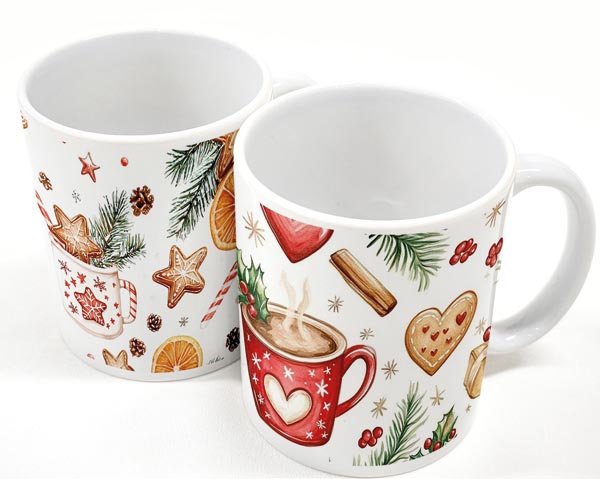 Coffee mug XMAS 9.5x8cm 325ml, made of the finest ceramic,