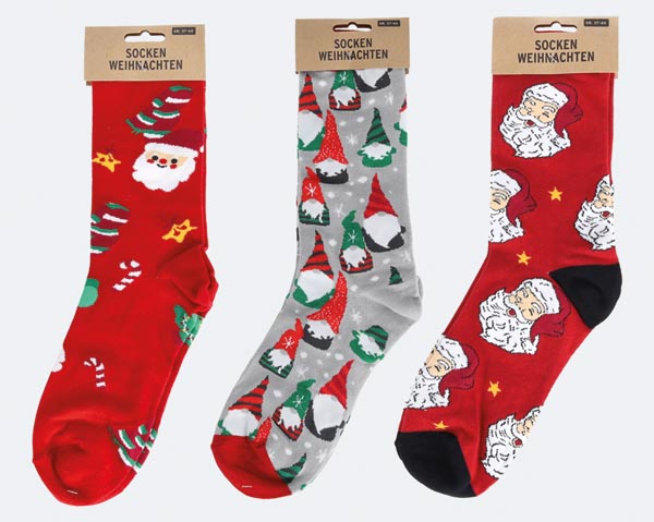 Christmas socks 3/s Material: 80% cotton, 15% nylon, 5% elas