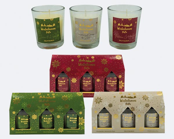 Scented candles WINTER DREAM gift set of 3,