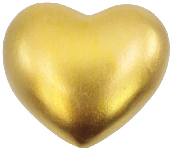 Golden heart XL 8.2x7x3.1cm, handmade and hand-painted from