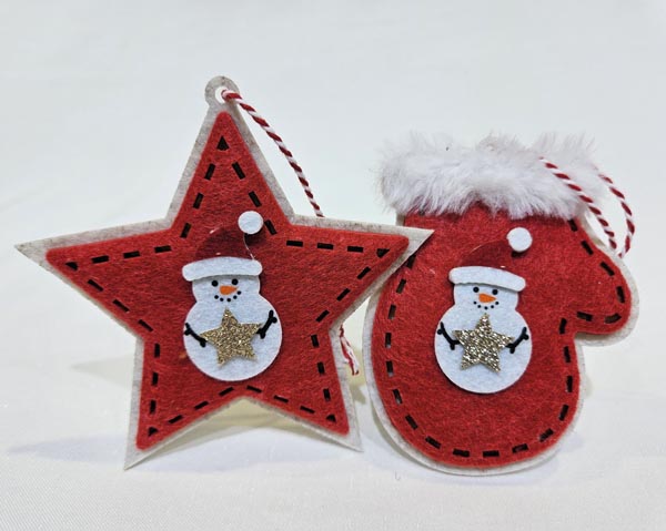 Star or glove hanging loop, 11x8.5cm, glove with wide white