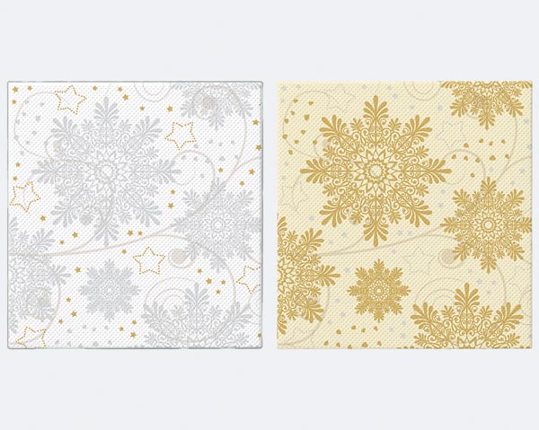 Napkins, 20-pack, 3-ply, 33x33cm, gold/silver design, specia