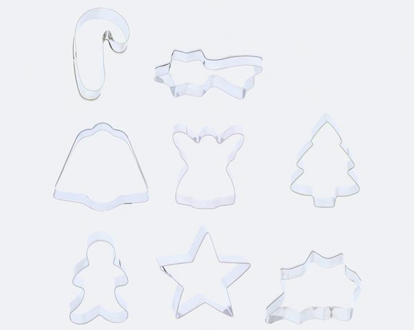 Christmas cookie cutters, set of 8, approx. 7cm each,