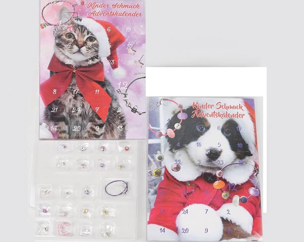 Schmuckweihnachtskalender XL, 2 Modelle sort. , mit Schmuck,