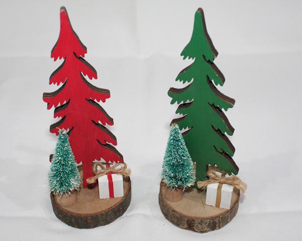 Holztannenbaum XL 16x6,5x6,5cm, 2fach sortiert, mit zweitem