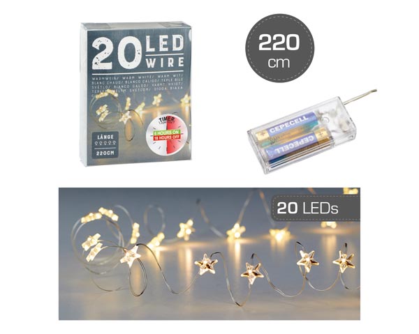 Lichterkette Mikro, Stern, 20 LED, 220cm Time