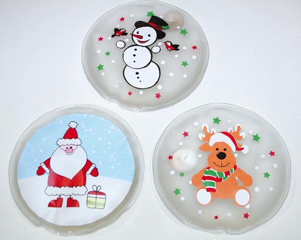 Pocket warmer 'Snowman/Elch/Santa' round shape