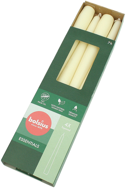 Spitzkerzen 4er Set 25x2,5cm creme,