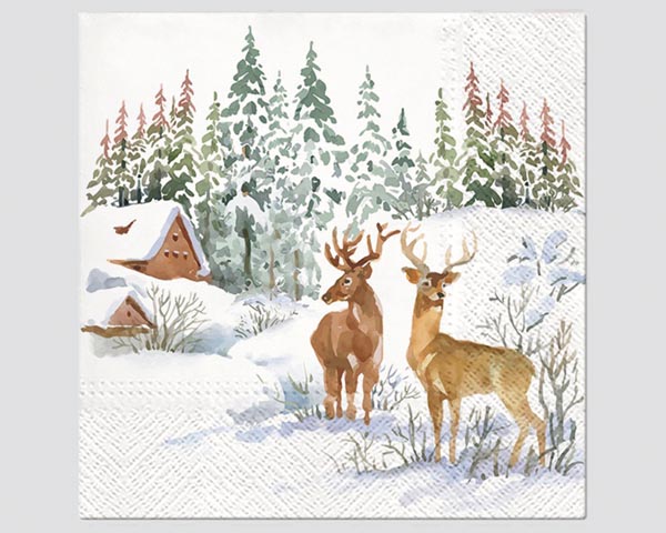 Napkins 20s, 3-ply 33x33cm deer in