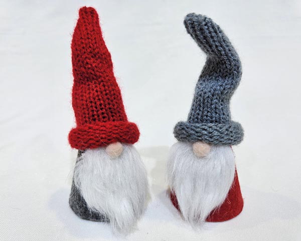 Great gnome 12x5cm, with fabric hat, long soft beard and cud