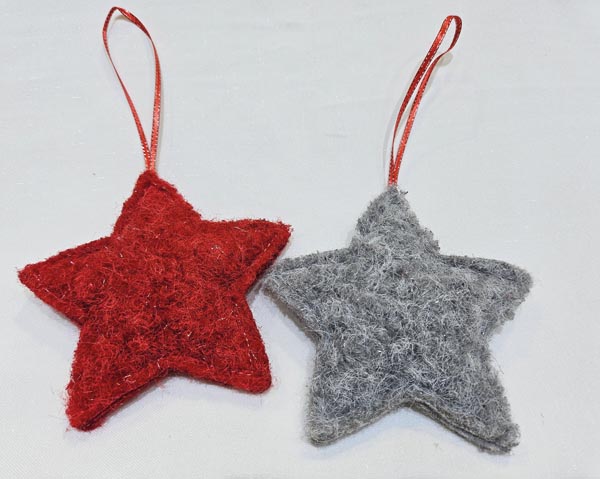 Felt star hanger, 3D, 11x10cm, with high-quality decorative
