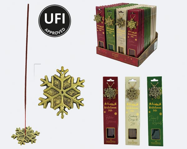 Incense sticks, 40 pieces, 30cm, assorted in 3 varieties in
