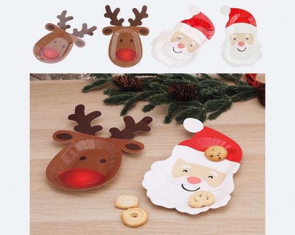 Paper plates, Christmas, set of 3, 28x18x1cm, 2/s, approx. 1