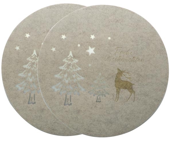 Beautiful felt placemat 33cm, with