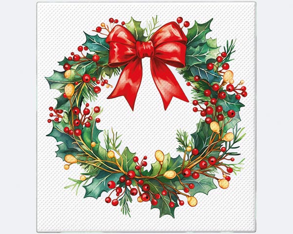 Servietten 20er, 3lagig 33x33cm Kranz, Fachhandels-Qualität/