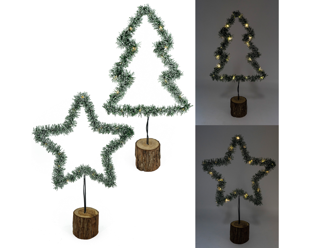 LED Weihnachtsdeko XXL 60x45cm Stern + Tannenbaum