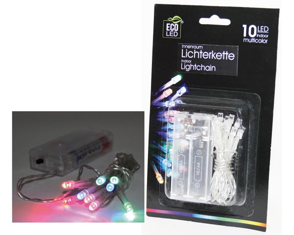 LED Lichterkette 10 LED bunt, für Innenräume