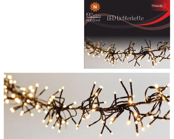 LED Lightchain cluster 192 LED, warm white