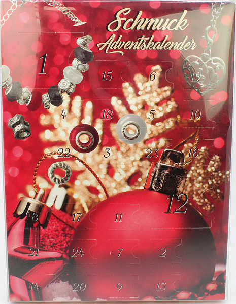 Schmuckweihnachtskalender XL, 3 Modelle sort. , mit Schmuck,