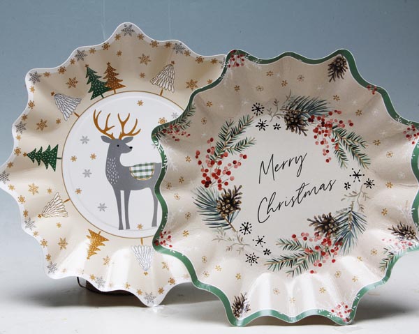 Paper plates star set of 2 for pastries 30cm