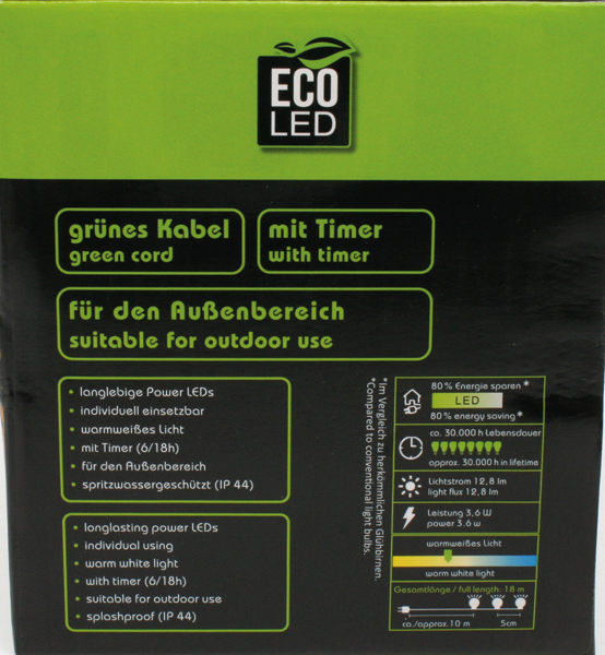 LED Lichterkette 160 LED warmweiß, Außen (IP 44)