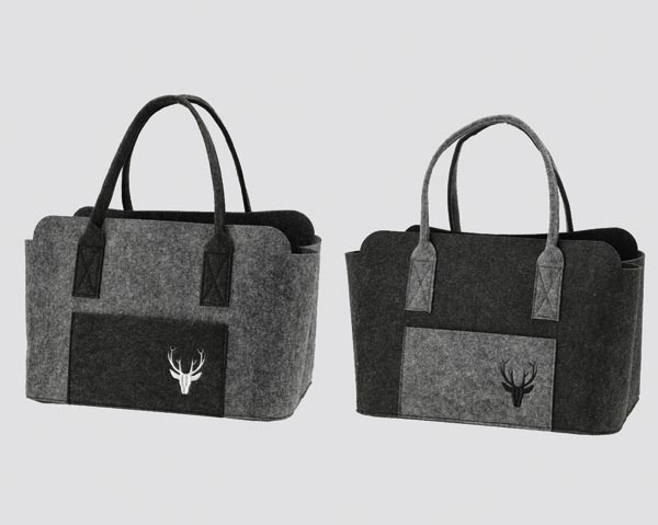 Filztasche XL zur Aufbewahrung 6/s 38x26x26cm, 3mm, Öko Tex, Frontfach inkl. Sti