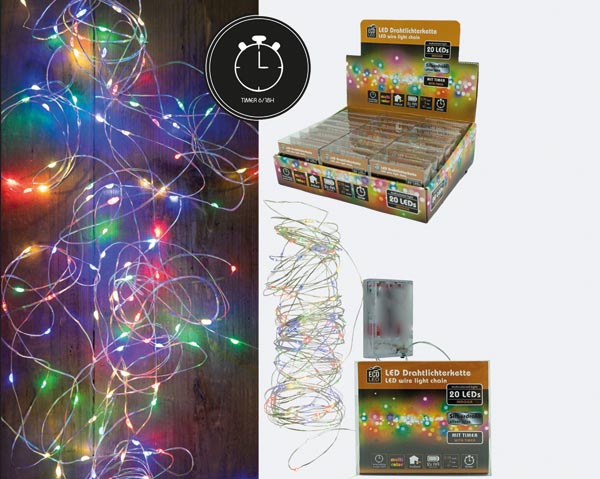 LED string lights, 20 LEDs, multicolored light,