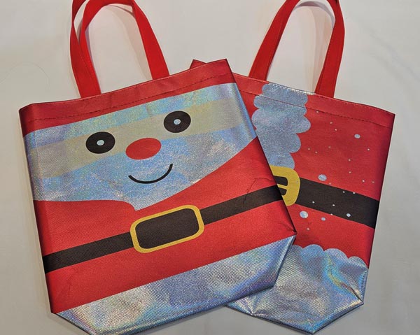 Sac de courses Père Noël, 32 x 27 x 10 cm, en tissu non tiss