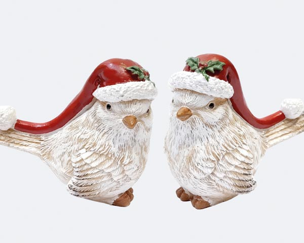 Cute bird with hat, 6.4x3.5x5.6cm, made of resin, very detai