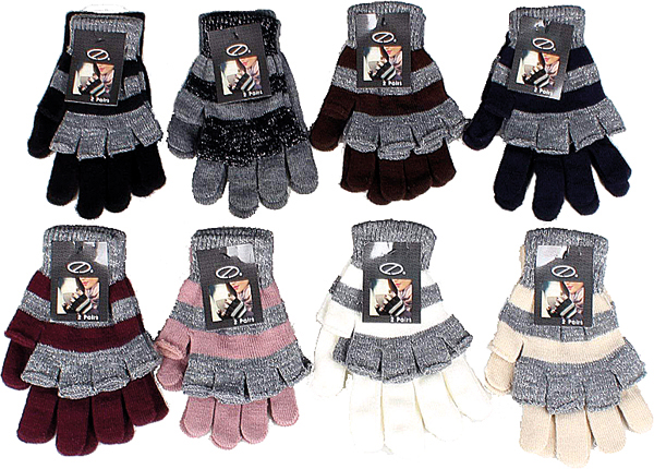 Winter Damen Handschuhe 2 Paar Set Glitter