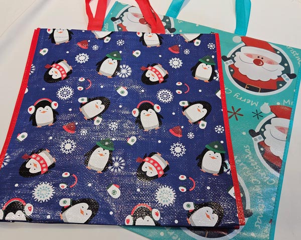 XL Christmas shopping bag, 45 x 45 x 20 cm, 115 gsm, with wi