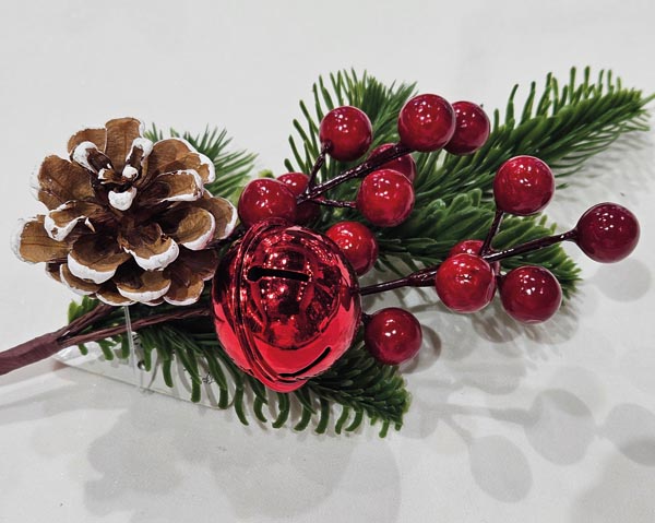 Elegant XL decorative branch (30cm) adorned with 12 berries,