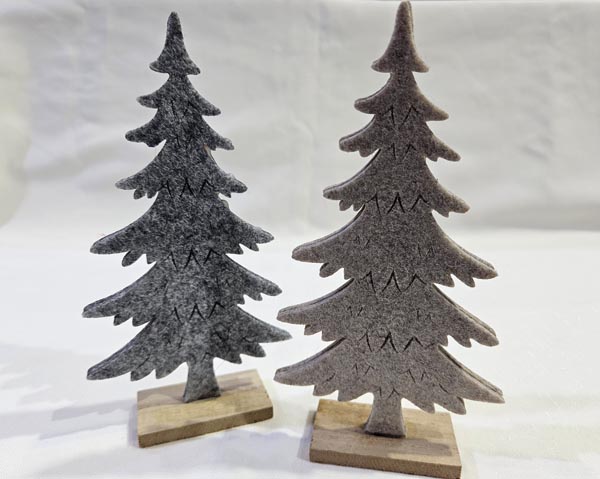 XL Christmas tree, made of thick felt, 16x8.5cm, on a wide w