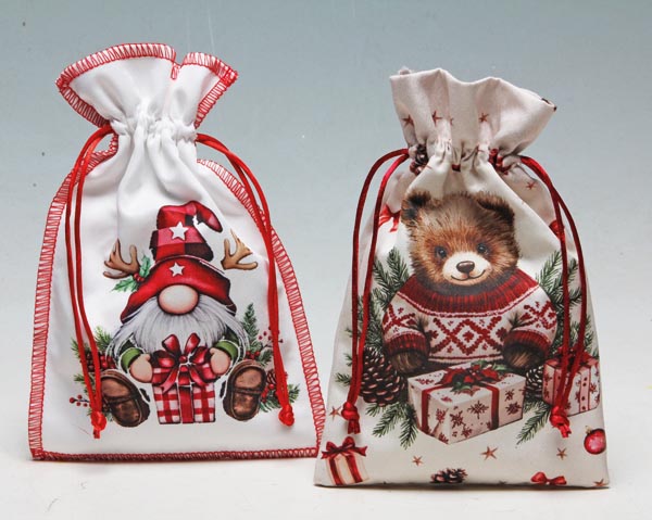 Fabric bag 20x13cm, very elegant with a great design, red sa