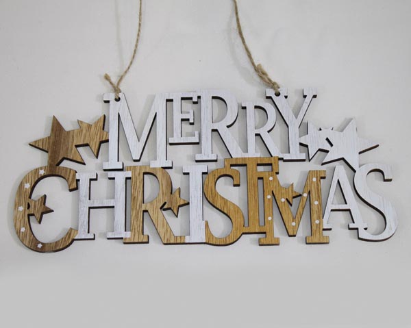 Large wooden door sign 19x10cm with long jute hanger,