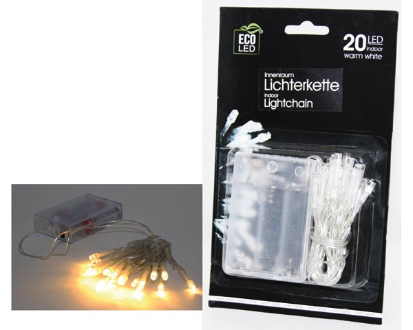 LED Lichterkette 20 LED warmweiß, für Innenräume