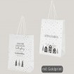 White Christmas gift bag, 2/s, 24cmH, 128gsm, Star Hours
