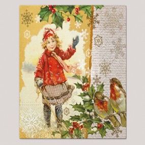 Napkins 20s, 3-ply 33x33cm winter girl with