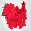 Poinsettia branch XL with 5 large flowers, 28x21cm,