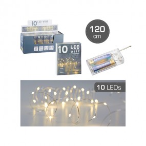 Guirlande lumineuse fil/micro, 10 LED, 120cm
