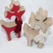 Sweet wooden elk 11.5x8.5x2cm, with wool scarf, 2-assorted,