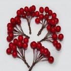 Berry decoration set of 6 A 10 berries each, with metal