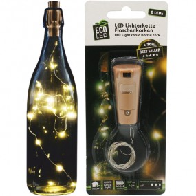 LED bottle cork with 8 LED light chain