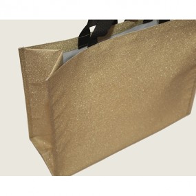Shopper bag XL 44x33x14,5cm made of PP, gold