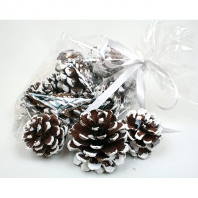 Fir cones decorated with snow 12 pieces
